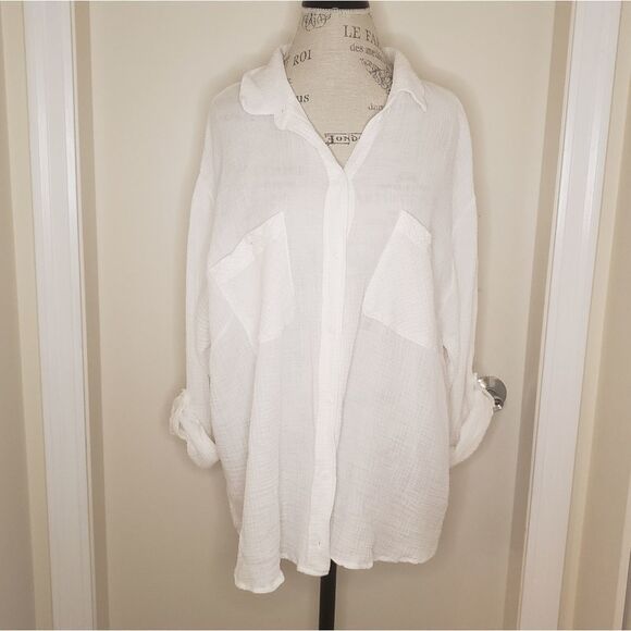 Sanctuary Cotton Buttonup Shirt Blouse - Picture 2 of 10